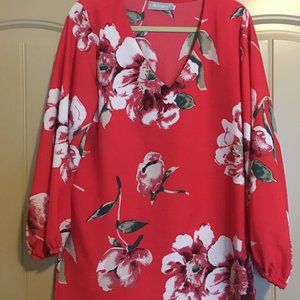 Cute Loose Shirt with Balloon Sleeves V-Neck